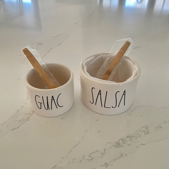Rae Dunn Guac & Salsa Bowl Set with Spoons - Picture 1 of 5